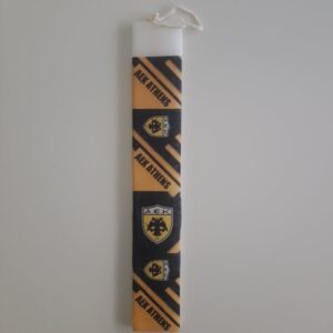 Λαμπάδα AEK decoupage σε super πλακε κερι 37cm