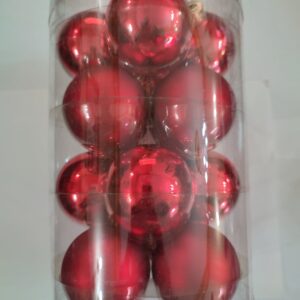 Σετ χριστουγεννιάτικες μπάλες πλαστικές κόκκινες γυαλιστερές και μάτ