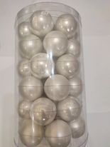 Χριστουγεννιάτικη γυάλινη μπάλα λευκή γυαλιστερή 40mm