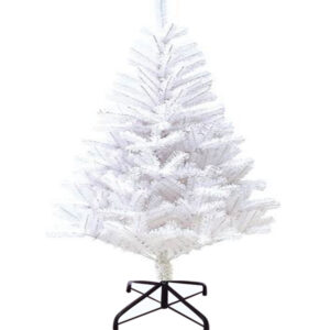 λευκό Χριστουγεννιάτικο δέντρο 120 εκ με μαύρη σιδερένια βάση