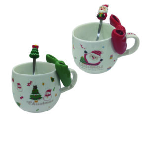 Χριστουγεννιάτικη κούπα με κουταλάκι