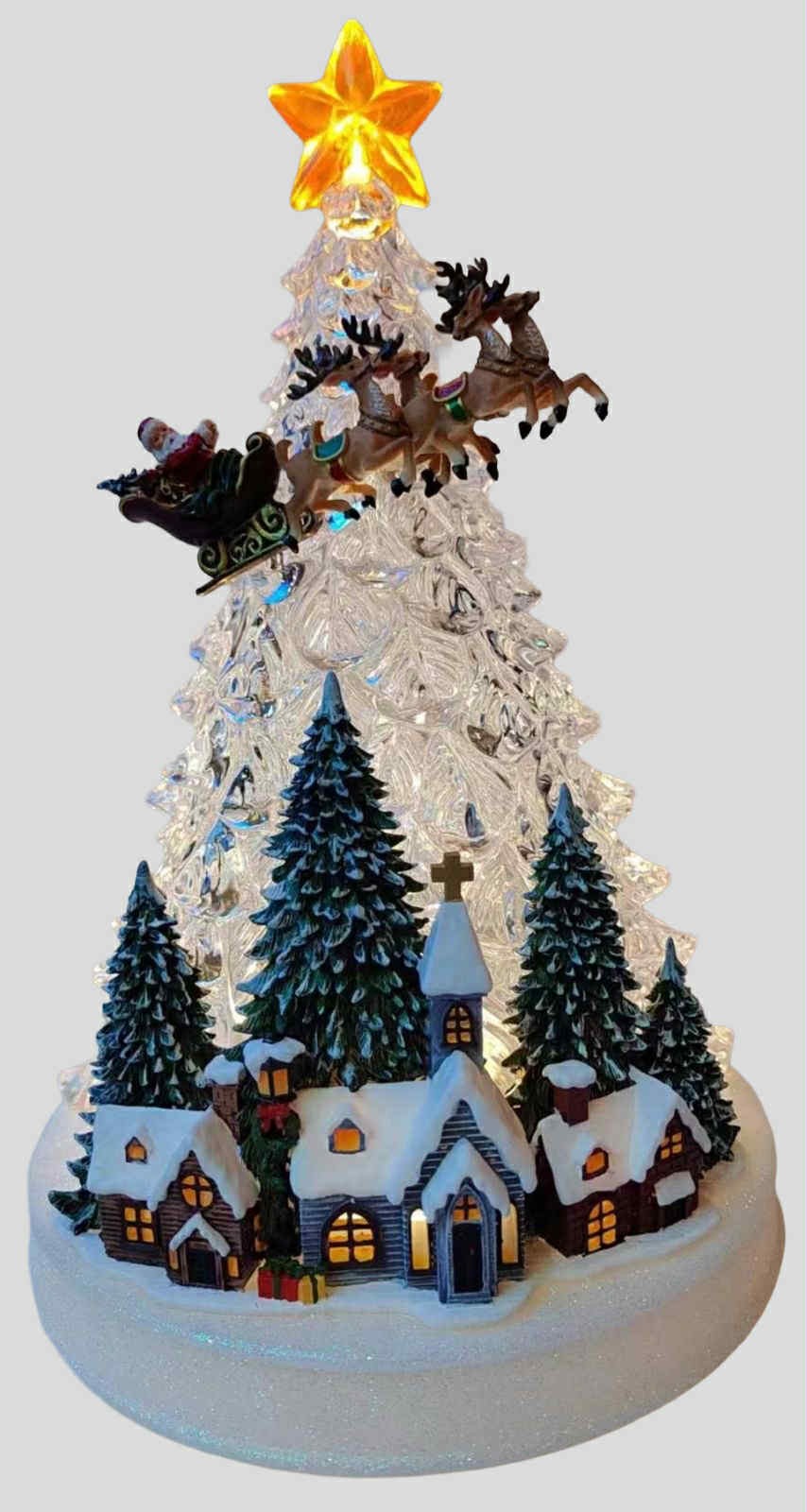 Χριστουγεννιάτικο διακοσμητικό γυάλινο δέντρο 3d